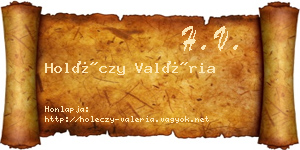 Holéczy Valéria névjegykártya